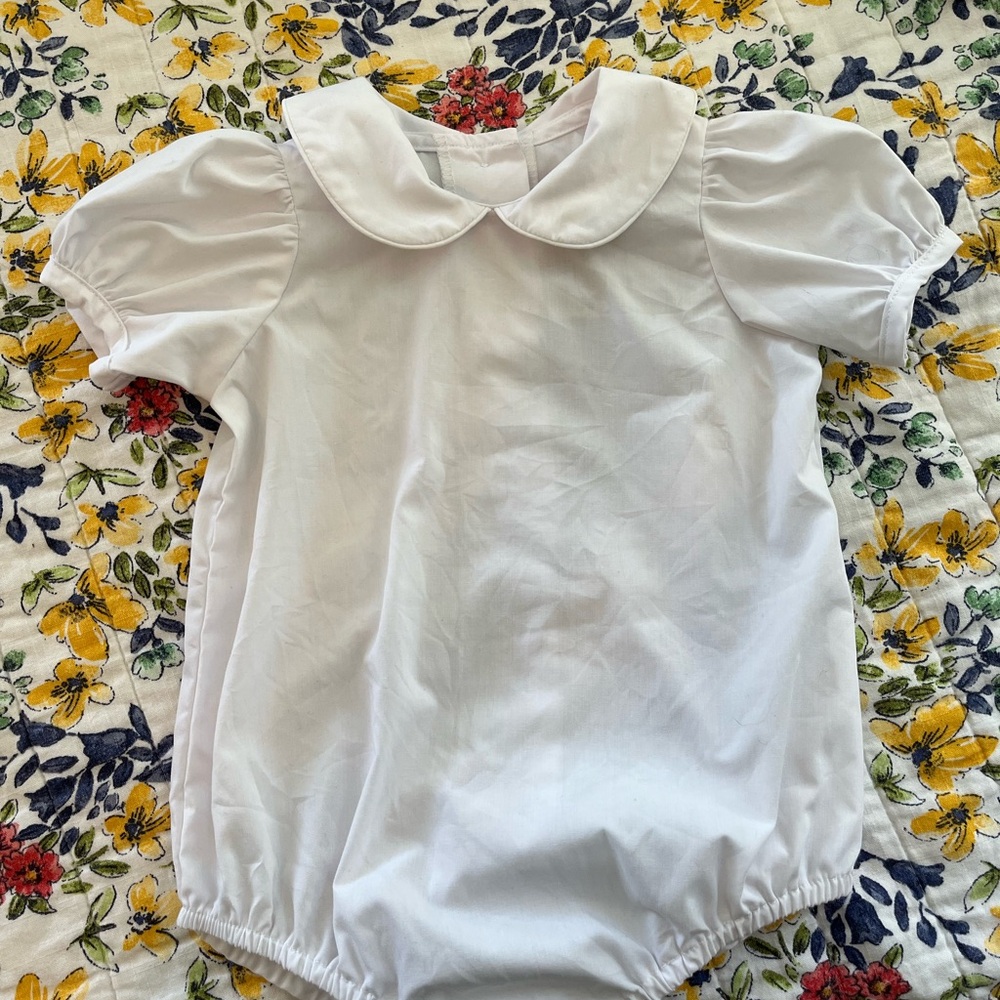 TBBC - Maude's Peter Pan Collar Shirt Onesie -  12/18m